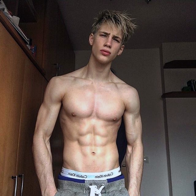 Blond twink naked